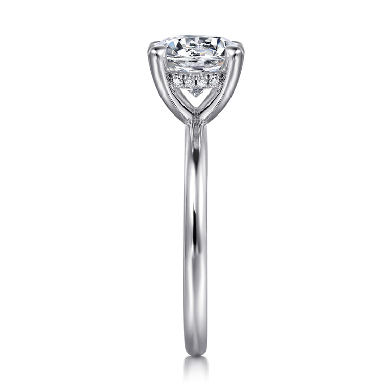 Elia - 14K White Gold Solitaire Round Diamond Engagement Ring - 0.07 ct - Shot 5