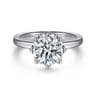 Liona - 14K White Gold Round Solitaire Diamond Engagement Ring - 0.05 ct