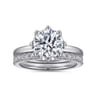 Liona - 14K White Gold Round Solitaire Diamond Engagement Ring - 0.05 ct