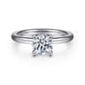 Evelynn - 14K White Gold Round Solitaire Diamond Engagement Ring - 0.04 ct