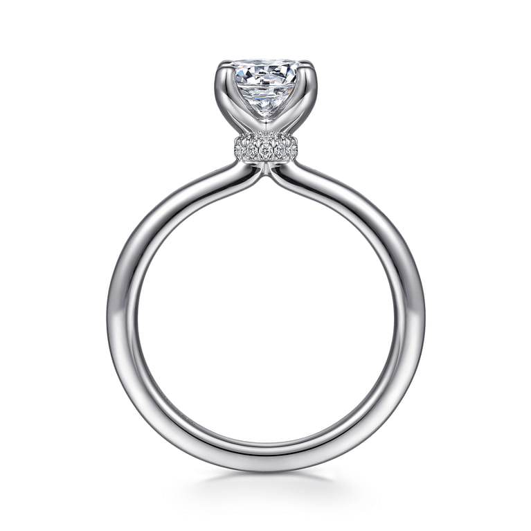 Evelynn - 14K White Gold Round Solitaire Diamond Engagement Ring - 0.04 ct - Shot 2