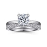 Evelynn - 14K White Gold Round Solitaire Diamond Engagement Ring - 0.04 ct
