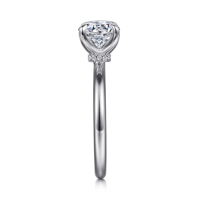 Evelynn - 14K White Gold Round Solitaire Diamond Engagement Ring - 0.03 ct - Shot 5
