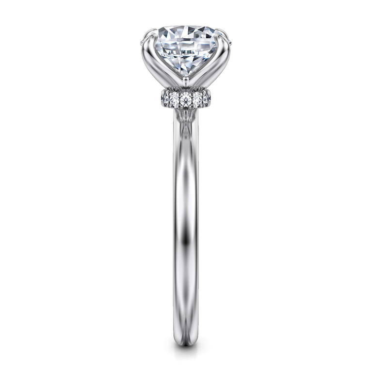 Evelynn - 14K White Gold Round Solitaire Diamond Engagement Ring - 0.04 ct - Shot 5