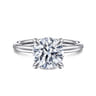 Cari - 14K White Gold Round Diamond Engagement Ring - 0.08 ct