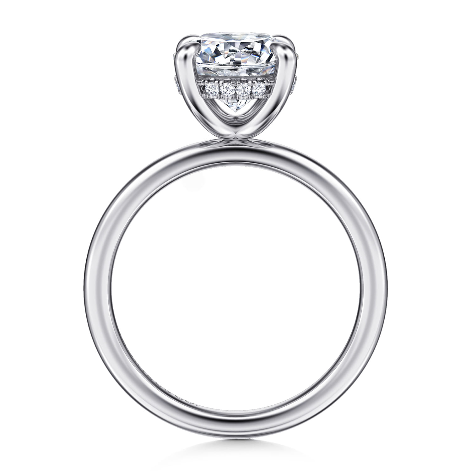 Cari - 14K White Gold Round Diamond Engagement Ring - 0.08 ct - Shot 2