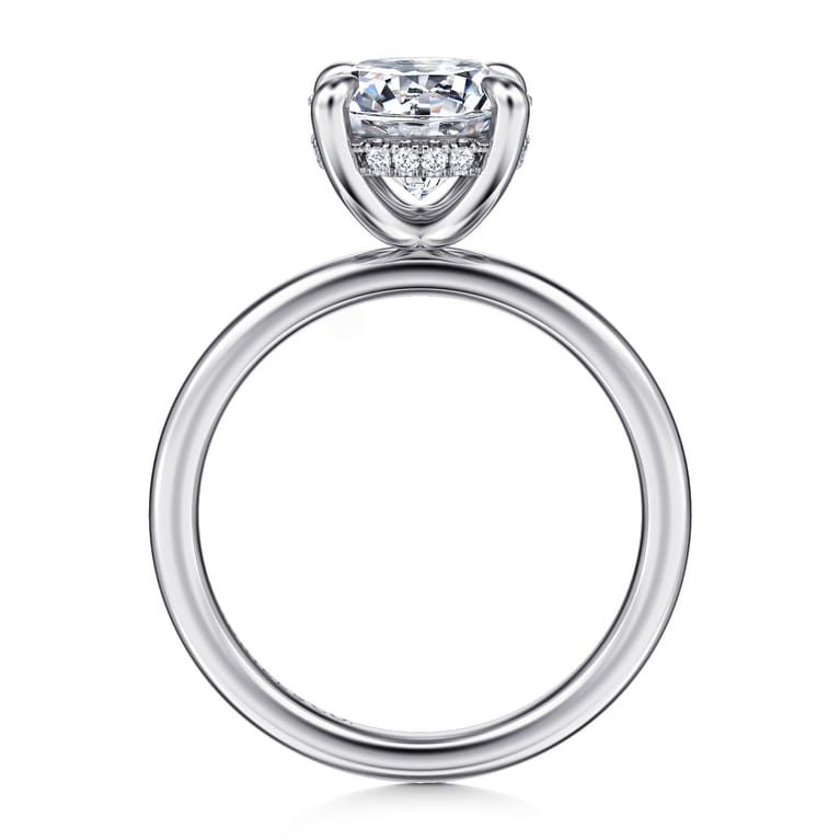 Cari - 14K White Gold Round Diamond Engagement Ring - 0.08 ct - Shot 2