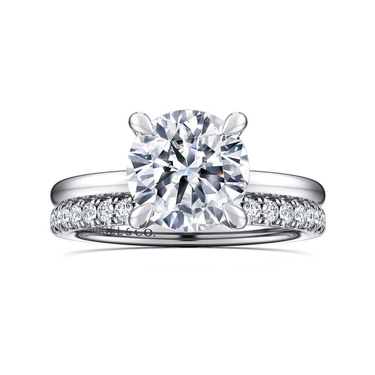 Cari - 14K White Gold Round Diamond Engagement Ring - 0.08 ct - Shot 4