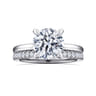 Cari - 14K White Gold Round Diamond Engagement Ring - 0.08 ct