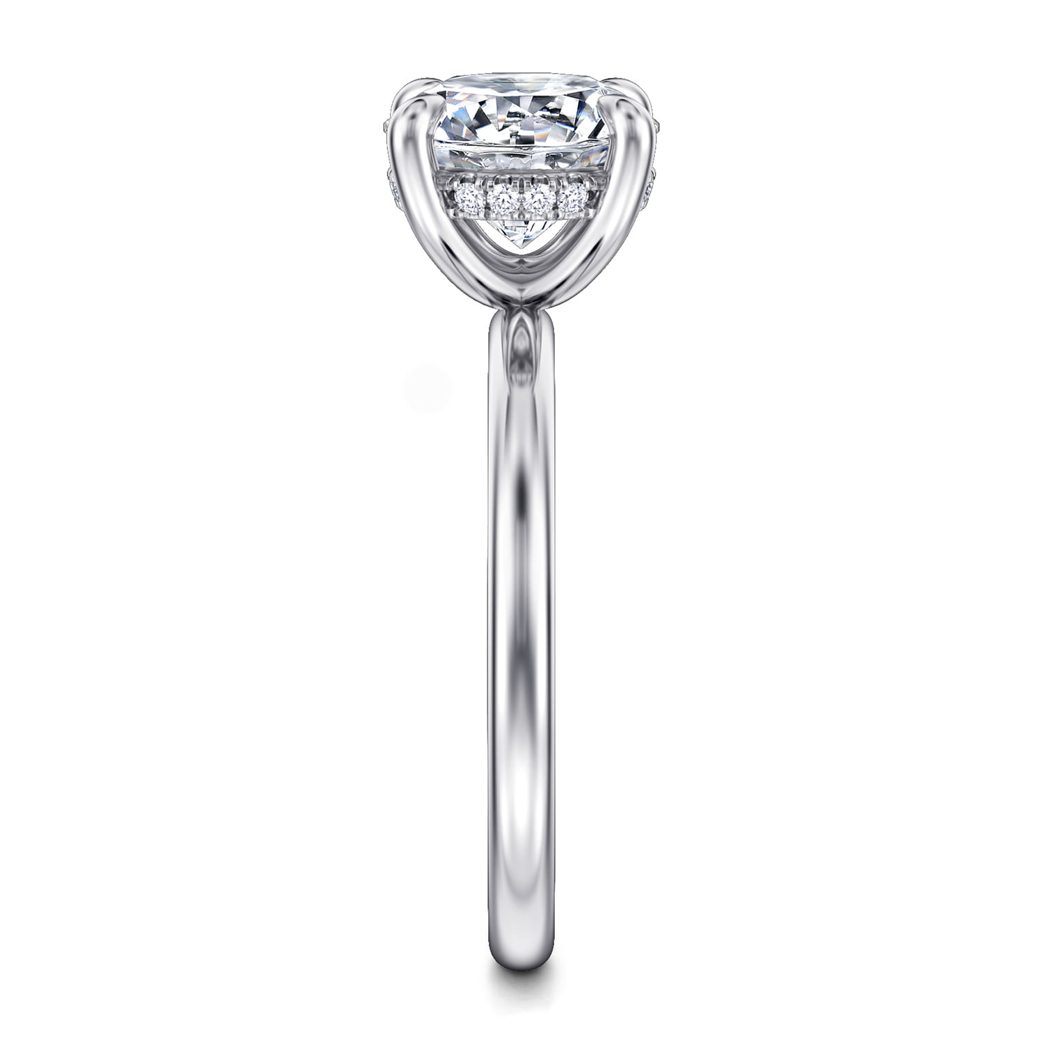 Cari - 14K White Gold Round Diamond Engagement Ring - 0.08 ct - Shot 5
