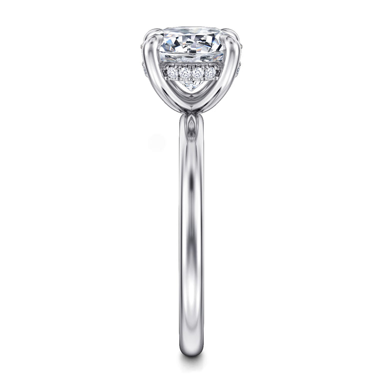 Cari - 14K White Gold Round Diamond Engagement Ring - 0.08 ct - Shot 5