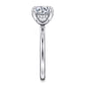 Cari - 14K White Gold Round Diamond Engagement Ring - 0.08 ct