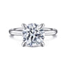 Cari - 14K White Gold Round Diamond Engagement Ring - 0.09 ct