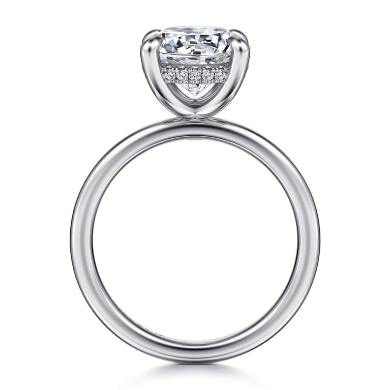 Cari - 14K White Gold Round Diamond Engagement Ring - 0.09 ct - Shot 2