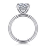 Cari - 14K White Gold Round Diamond Engagement Ring - 0.09 ct