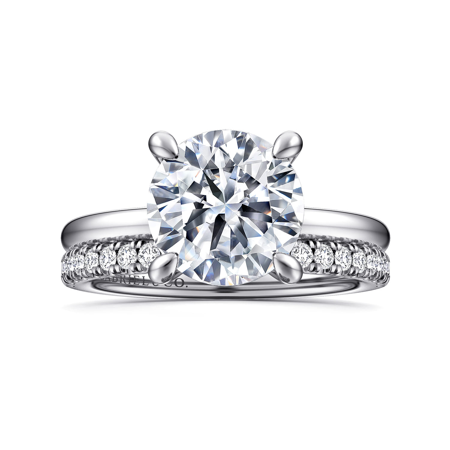 Cari - 14K White Gold Round Diamond Engagement Ring - 0.09 ct - Shot 4