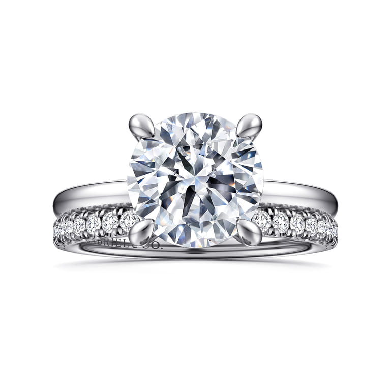 Cari - 14K White Gold Round Diamond Engagement Ring - 0.09 ct - Shot 4