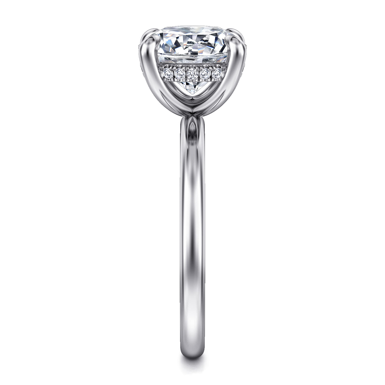 Cari - 14K White Gold Round Diamond Engagement Ring - 0.09 ct - Shot 5