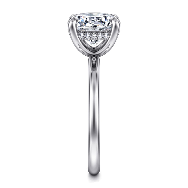 Cari - 14K White Gold Round Diamond Engagement Ring - 0.09 ct - Shot 5