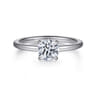 Cari - 14K White Gold Round Diamond Engagement Ring - 0.05 ct