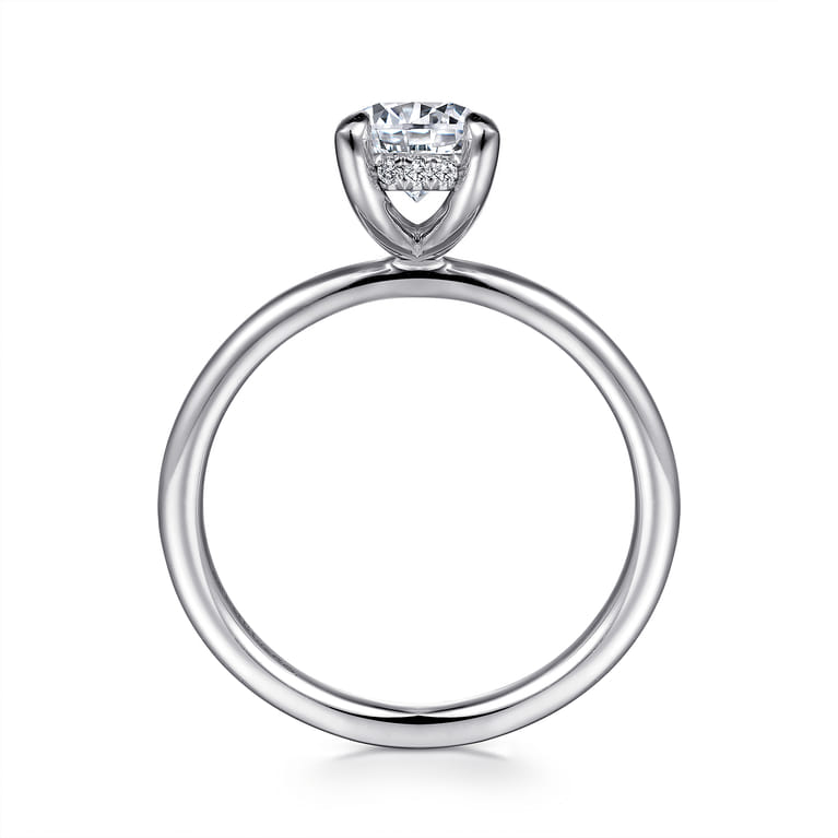 Cari - 14K White Gold Round Diamond Engagement Ring - 0.05 ct - Shot 2