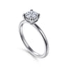 Cari - 14K White Gold Round Diamond Engagement Ring - 0.05 ct