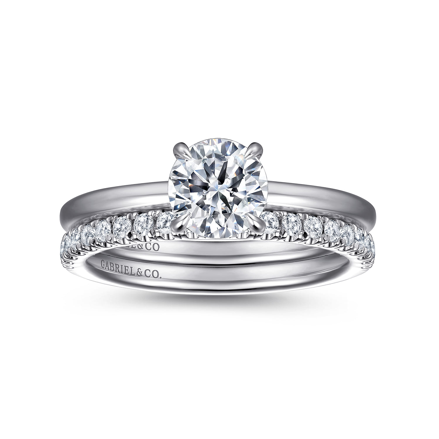 Cari - 14K White Gold Round Diamond Engagement Ring - 0.05 ct - Shot 4