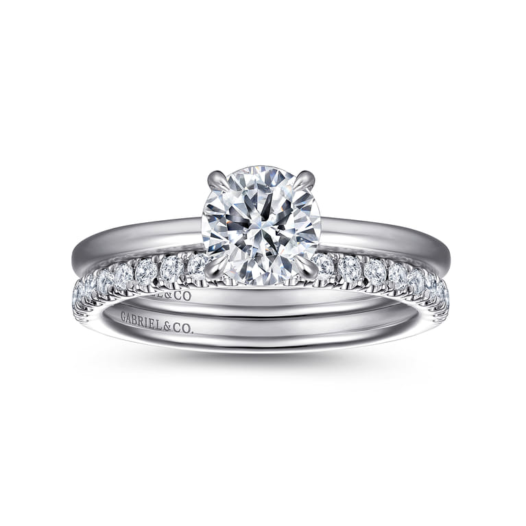 Cari - 14K White Gold Round Diamond Engagement Ring - 0.05 ct - Shot 4
