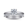 Cari - 14K White Gold Round Diamond Engagement Ring - 0.05 ct