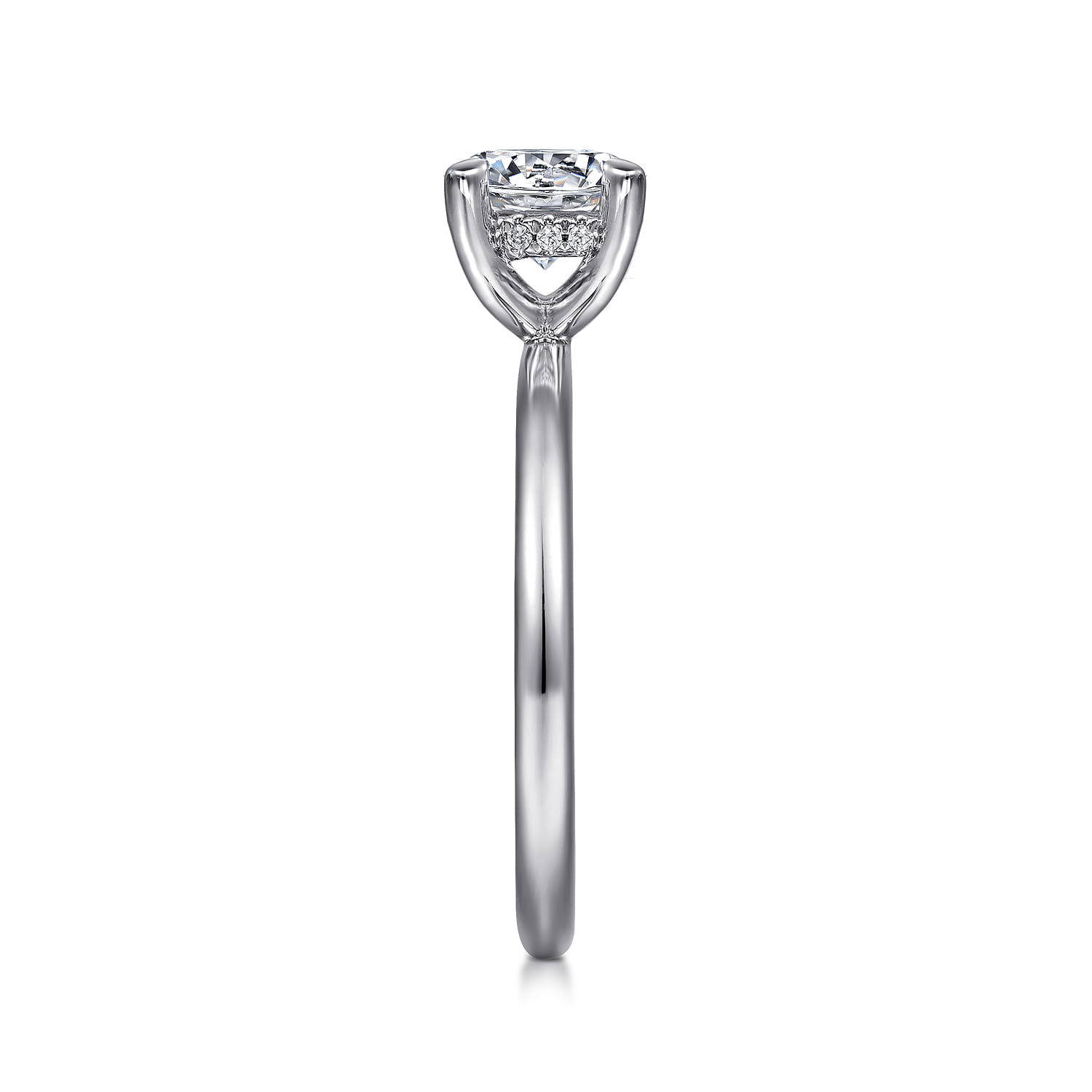 Cari - 14K White Gold Round Diamond Engagement Ring - 0.05 ct - Shot 5