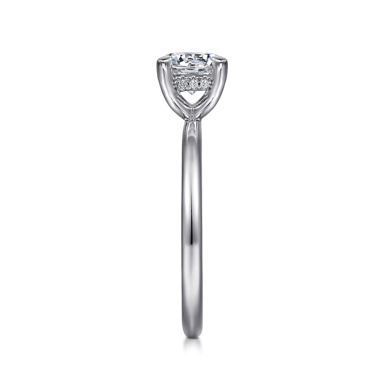 Cari - 14K White Gold Round Diamond Engagement Ring - 0.05 ct - Shot 5