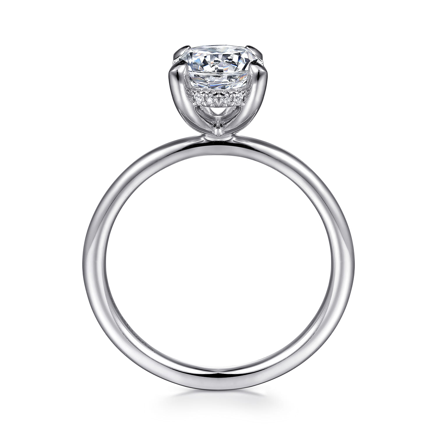 Cari - 14K White Gold Round Diamond Engagement Ring - 0.06 ct - Shot 2