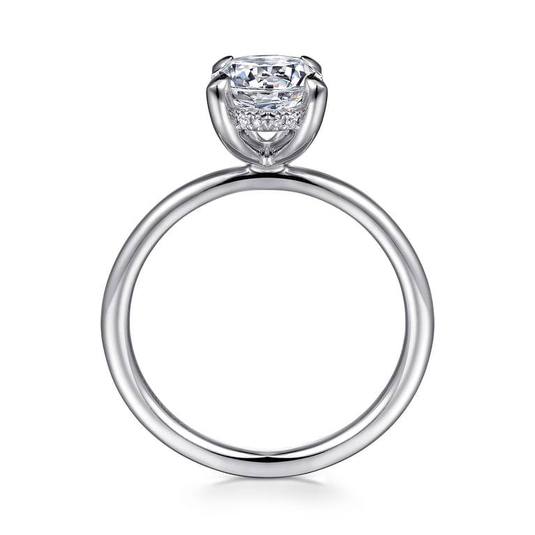 Cari - 14K White Gold Round Diamond Engagement Ring - 0.06 ct - Shot 2