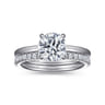 Cari - 14K White Gold Round Diamond Engagement Ring - 0.06 ct