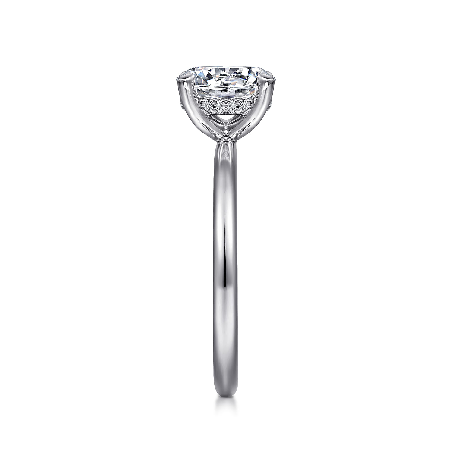 Cari - 14K White Gold Round Diamond Engagement Ring - 0.06 ct - Shot 5