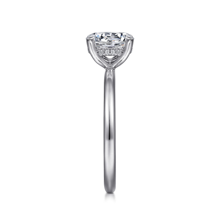 Cari - 14K White Gold Round Diamond Engagement Ring - 0.06 ct - Shot 5