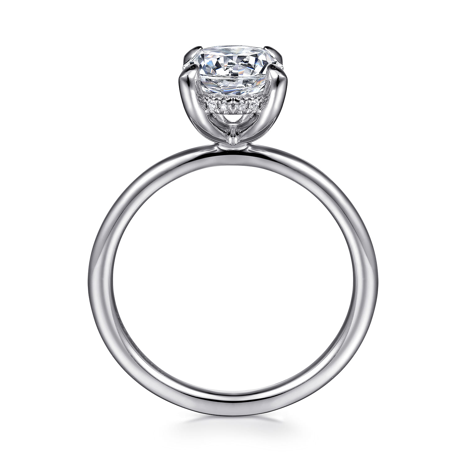 Cari - 14K White Gold Round Diamond Engagement Ring - 0.07 ct - Shot 2