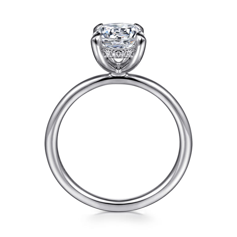 Cari - 14K White Gold Round Diamond Engagement Ring - 0.07 ct - Shot 2