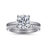 Cari - 14K White Gold Round Diamond Engagement Ring - 0.07 ct