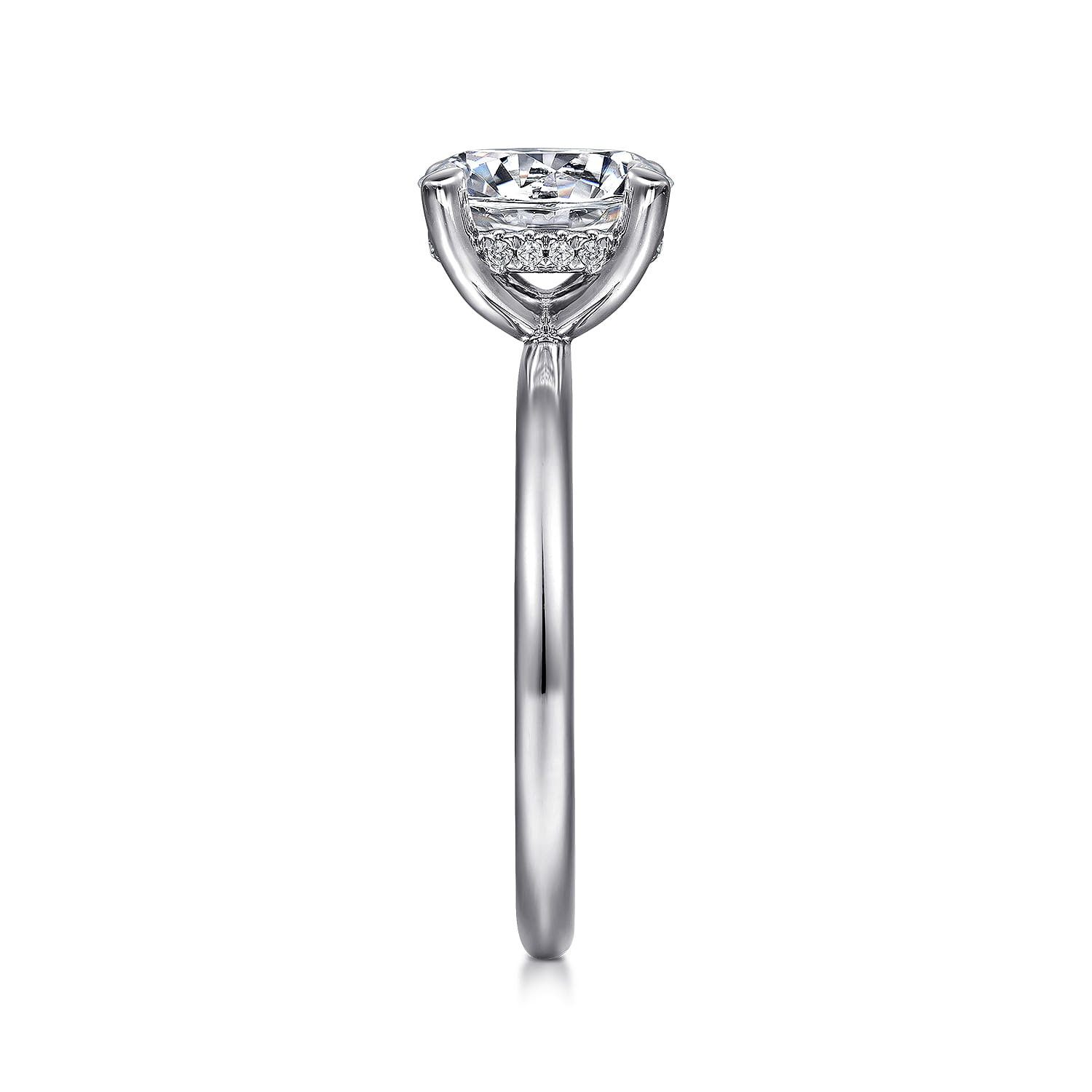Cari - 14K White Gold Round Diamond Engagement Ring - 0.07 ct - Shot 5