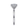 Cari - 14K White Gold Round Diamond Engagement Ring - 0.07 ct
