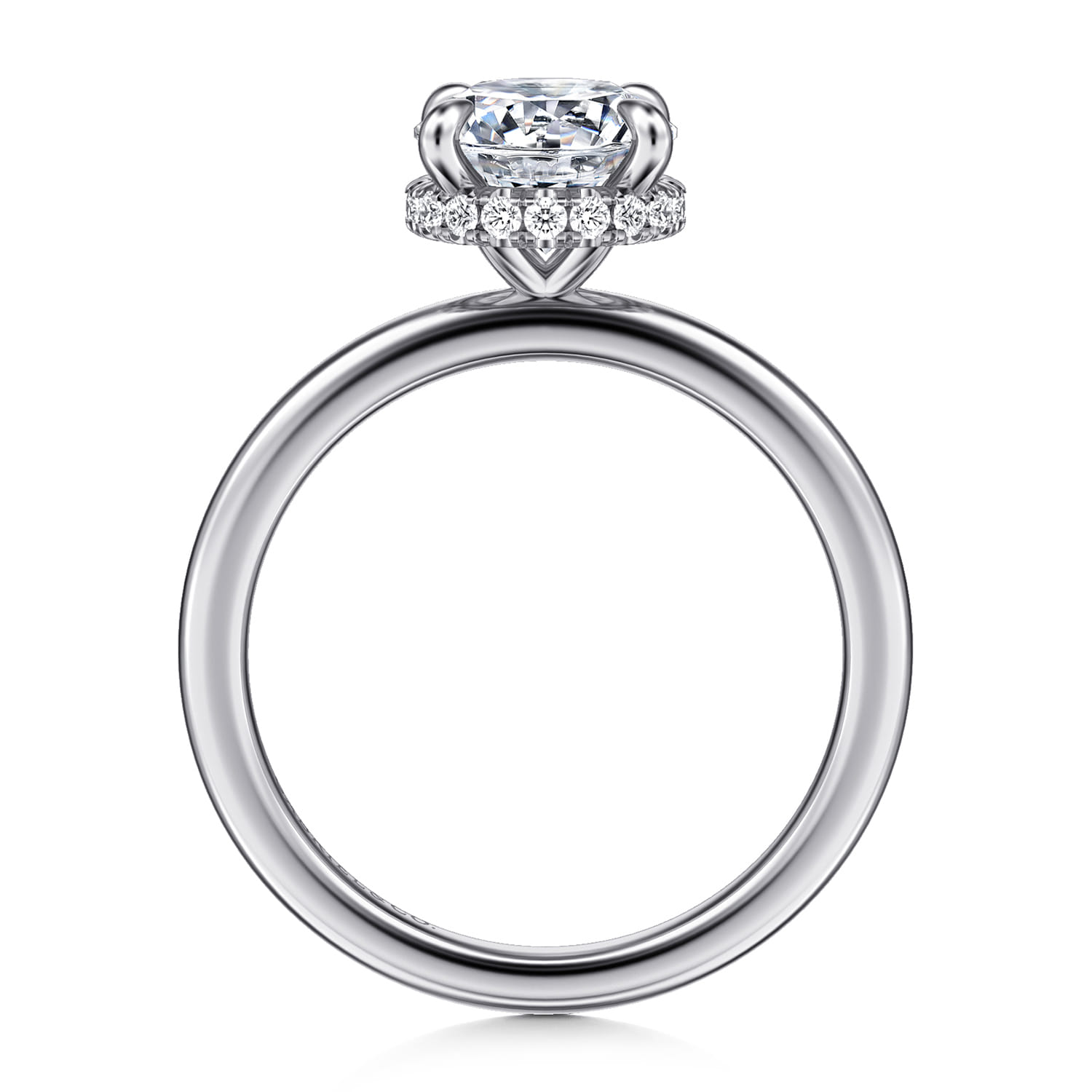 Rainah - 14K White Gold Round Diamond Engagement Ring - 0.11 ct - Shot 2
