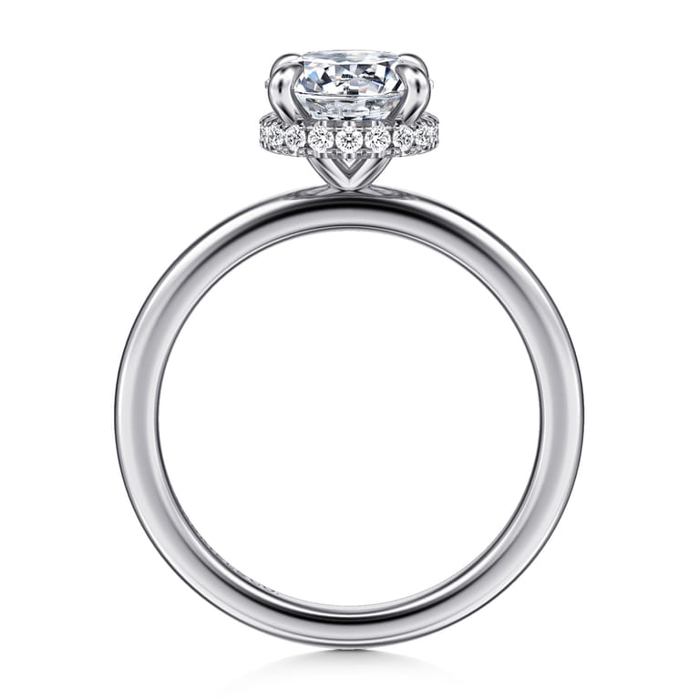 Rainah - 14K White Gold Round Diamond Engagement Ring - 0.11 ct - Shot 2