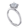 Rainah - 14K White Gold Round Diamond Engagement Ring - 0.11 ct