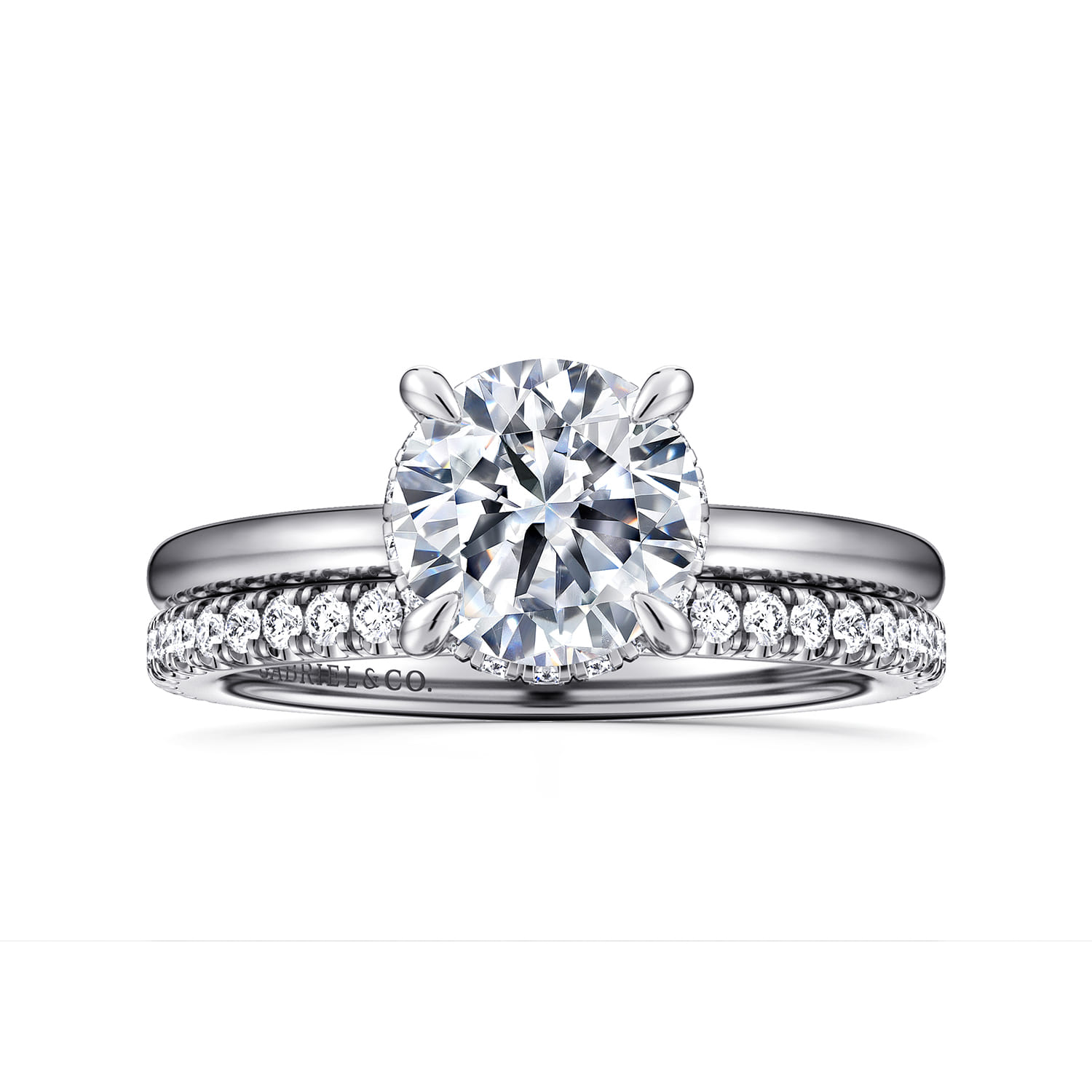 Rainah - 14K White Gold Round Diamond Engagement Ring - 0.11 ct - Shot 4