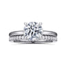 Rainah - 14K White Gold Round Diamond Engagement Ring - 0.11 ct