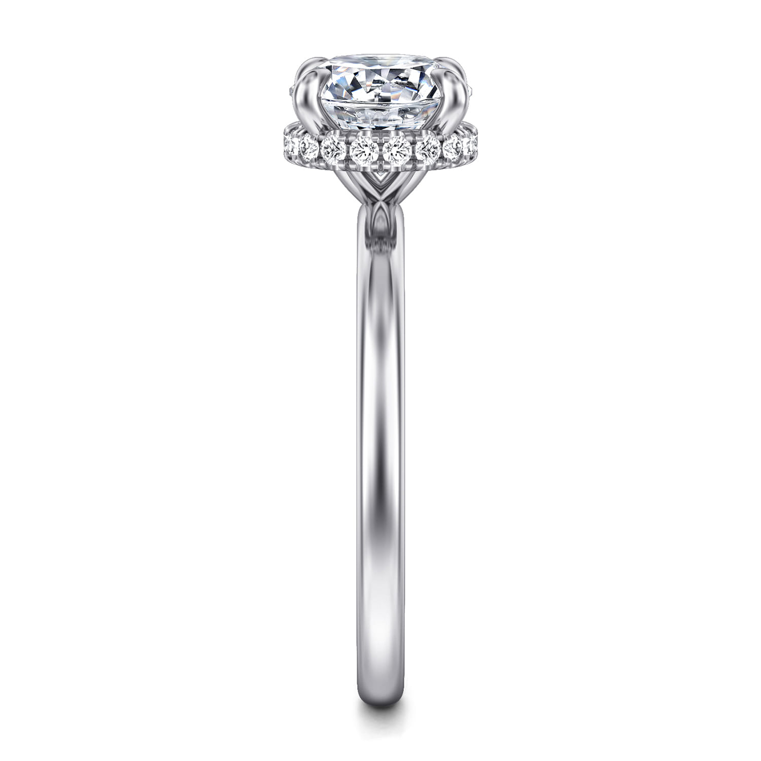 Rainah - 14K White Gold Round Diamond Engagement Ring - 0.11 ct - Shot 5