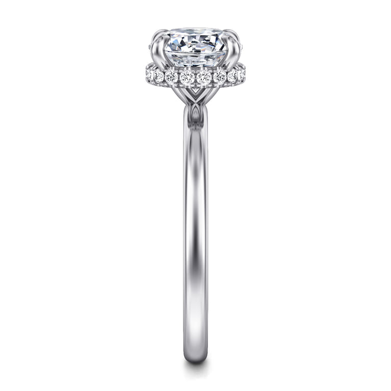 Rainah - 14K White Gold Round Diamond Engagement Ring - 0.11 ct - Shot 5