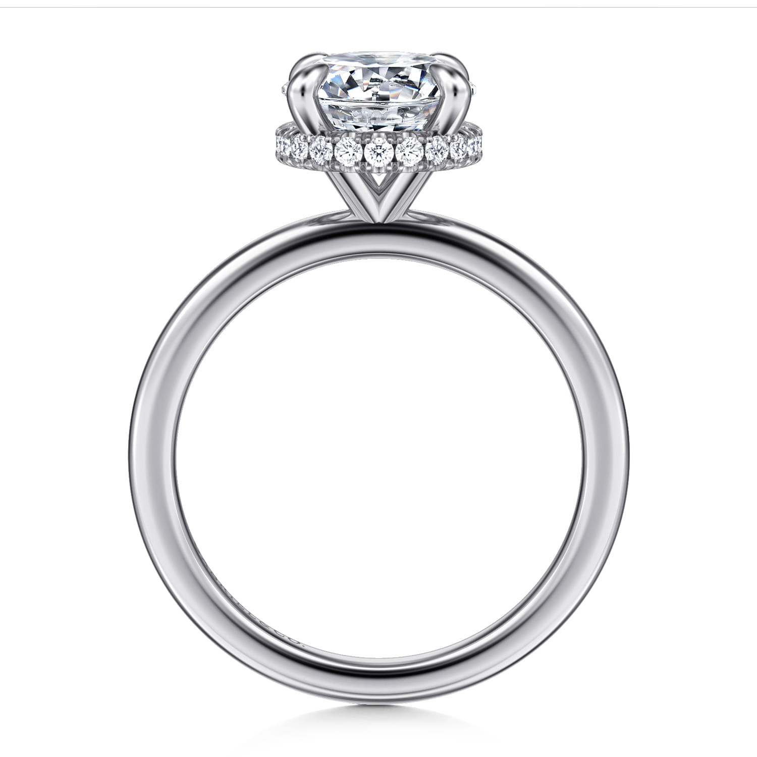 Rainah - 14K White Gold Round Diamond Engagement Ring - 0.12 ct - Shot 2