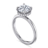 Rainah - 14K White Gold Round Diamond Engagement Ring - 0.12 ct